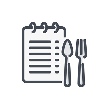 menu notepad with spoon and fork clip art preview