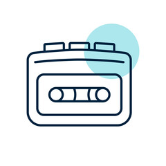 Cassette player vector flat icon