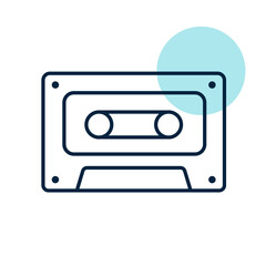 Obraz premium Audio cassette tape vector icon