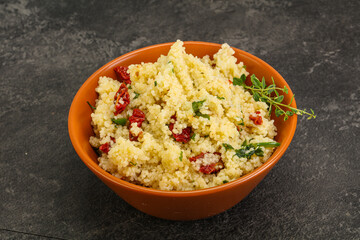 Vegetarian uisine - couscous with vegetables