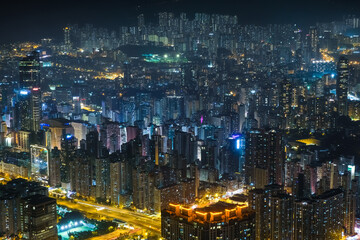 香港 九龍半島夜景 スカイ100（環球貿易広場）から