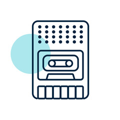 Vintage audio tape recorder vector icon