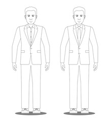 Zwei Männer mit Anzug gekleidet, davon einer mit Krawatte