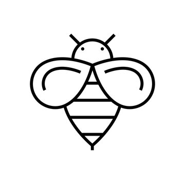 bee icon line style vector design element