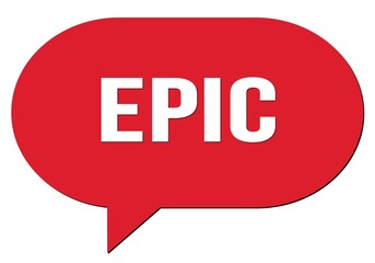 EPIC text written in a red speech bubble