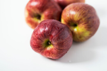 
Big red apples on white background