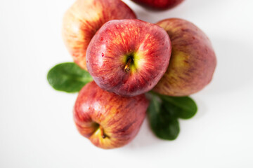 
Big red apples on white background