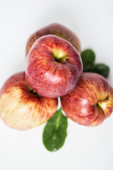 
Big red apples on white background