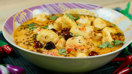 Delicious indian and pakistani dish kachaalo pera colocasia esculenta