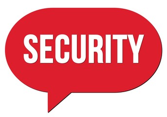 SECURITY text written in a red speech bubble