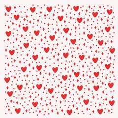 Background with red hearts in a circle of dots. A doodle-style pattern with romantic elements of red hearts. Hearts, Loved Ones, Love, Flower delivery. Collection for Valentine's Day. Vector