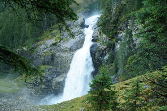 Landscape photography of Krimml waterfalls, Austrian alps
