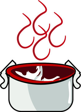 illustration of HOT POT buffet drawing veg and nonveg