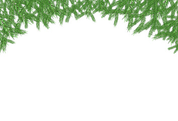 Naklejka na ściany i meble Green fir frame pattern isolated on white background vector design
