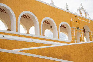 Colonial city of Izamal. Yellow City in Mexico. The beautiful colonial city of Izamal in the Yucatan state of Mexico
