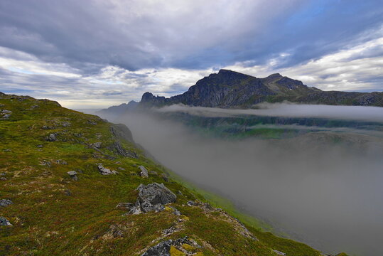 Ascent Of Barden (659m), Isle Of Senja, Finnmark County, Norway