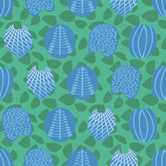 Cute colored fantasy flower seamless repeat vector pattern print background