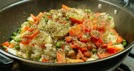 A close up of Famous delicious pakistani and indian mix vegetable food