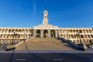 Renovated Northern River Terminal, main entrance and front staircase. Built in 1937, an example of...