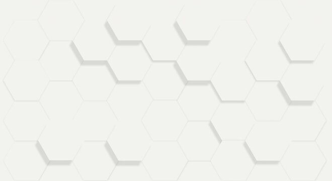 Abstract Hexagon Geometric light bright clean minimal hexagonal grid pattern, random waving motion background canvas in pure wall architectural white. loop 4K UHD FullHD.