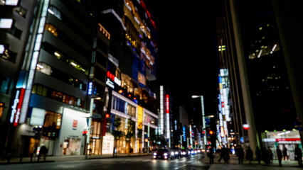 東京の夜景　玉ボケ
