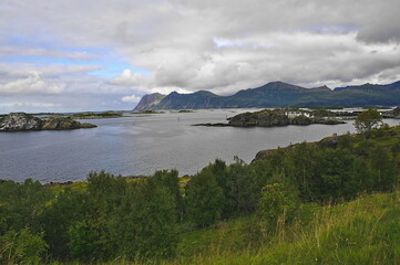 Hamn and Bergsfjorden, Senja Island, Finnmark County, Norway