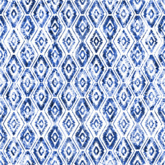 Geometric kilim ikat pattern with grunge texture
