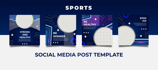 Sports Fitness Social media post templates. modern vector design. Vector illustration.