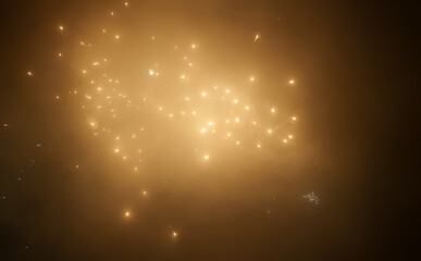 Fireworks in the sky. New year celebration.