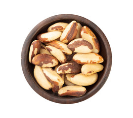 Brazil nuts on a plate isolated over white background