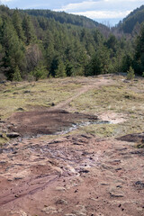 Soil erosion caused by rainwater and wind
