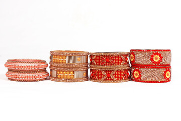 Ethnic Traditional Indian Bangle Wear in Wrist.
