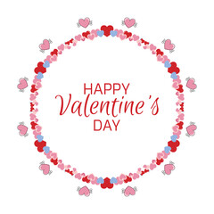 Happy Valentine's day background with heart composition for a trendy banner, poster or greeting card.