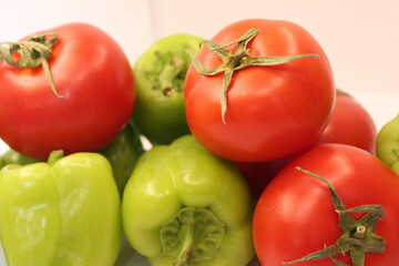 tomato and pepper. red green