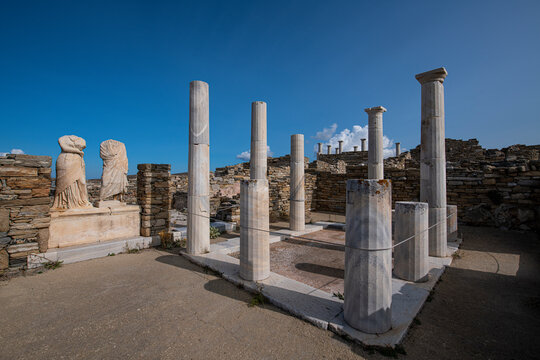 Delos, UNESCO World Heritage Site, near Mykonos, Cyclades, Greek Islands, Greece, Europe