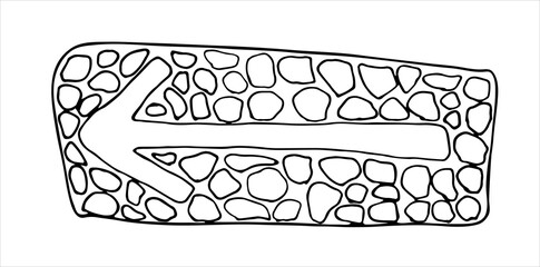 Black and white arrow. For your design. Isolated on a white background. Stock vector illustration. Minimalism