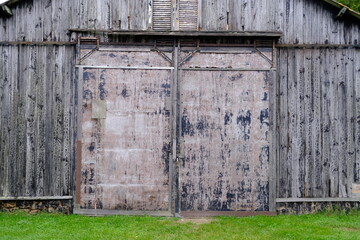 A closeup on the wood structure of a warehouse located in the west of France (salt marshes of Guerande)