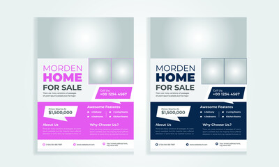 Real estate home sale flyer template 