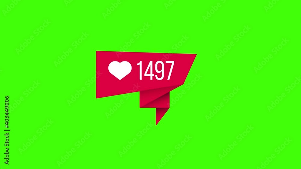 Poster social media heart counter.4k video.simple motion animation.can be used for explainer.like counter o