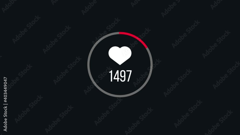 Poster social media heart counter.4k video.simple motion animation.can be used for explainer.like counter o