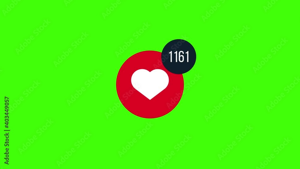 Poster social media heart counter.4k video.simple motion animation.can be used for explainer.like counter o