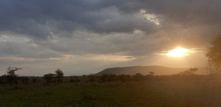 sunset in the mountains