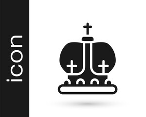 Black British crown icon isolated on white background. Vector.