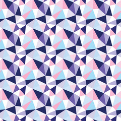 Geometric low poly graphic repeat pattern made out of triangular facets. Vector pattern.