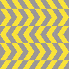 Zigzag pattern, yellow and gray dashed lines. Seamless vector illustration.