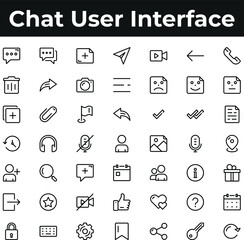 Chat app user interface icon set