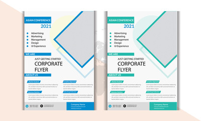Corporate Flyer Editable  Design Template with photo space 