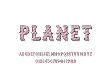 typeface vector design, alphabet font, green and white style