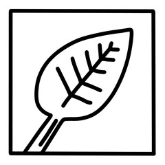 Spinach leaf hand drawn vector icon doodle logo in cartoon style black white contrast