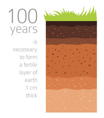 Global environmental problems. Land degradation infographic. Soil erosion, desertification. Vector illustration